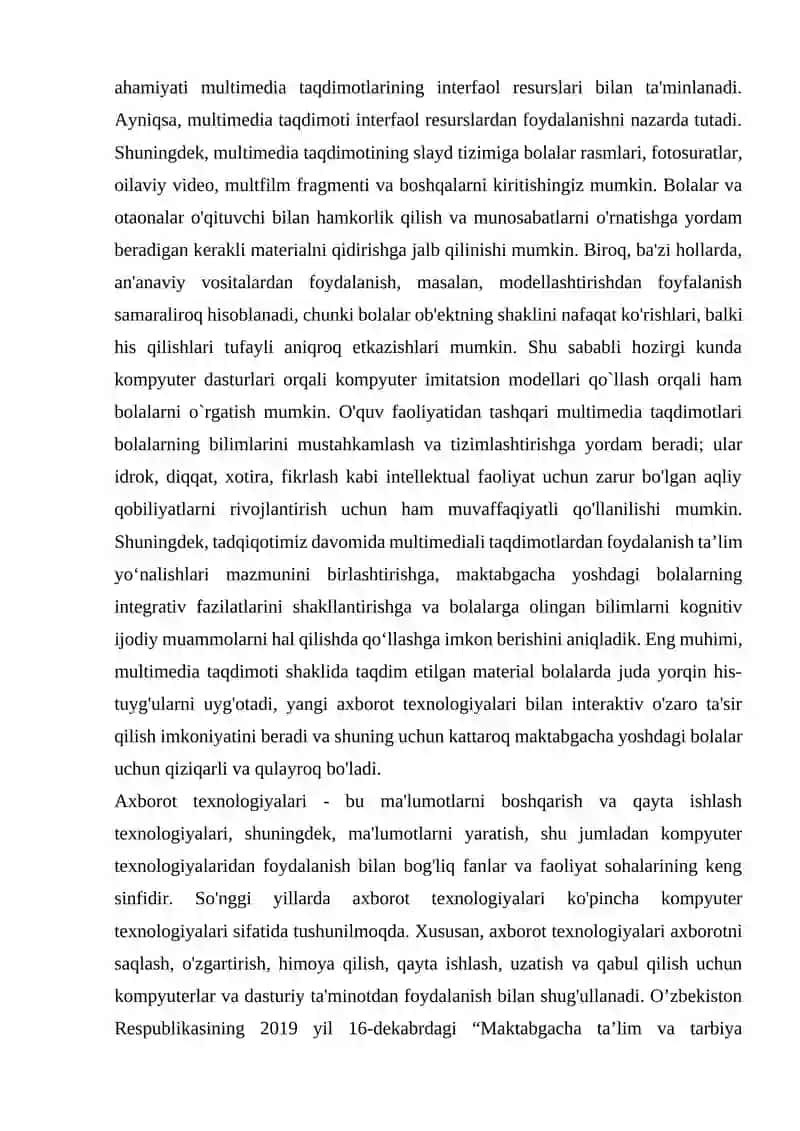 Maktabgacha ta’lim tashkilotlarida multimediyali ta’lim jarayonini tashkil etish 3