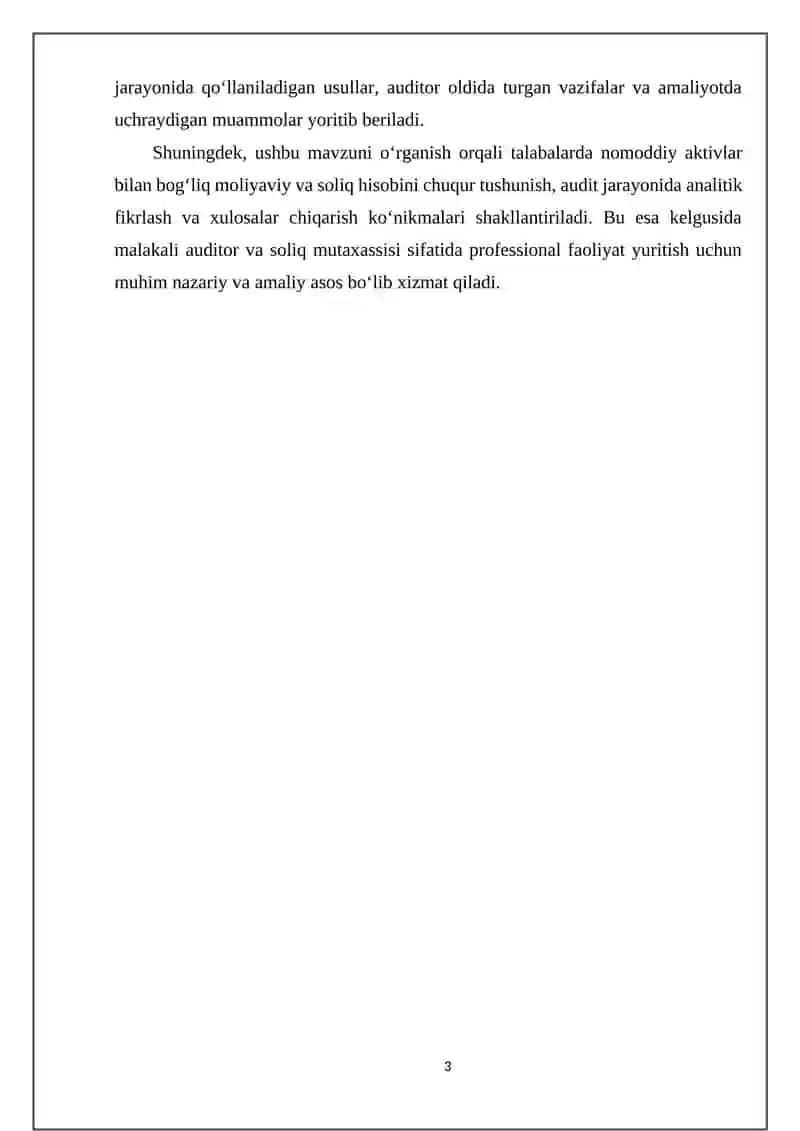 Nomoddiy aktivlar audit 3