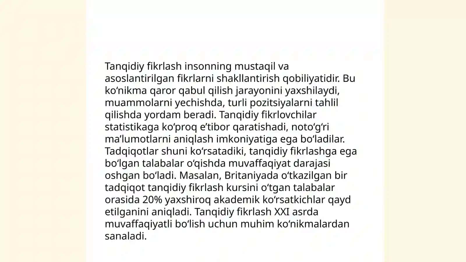 Tanqidiy fikirlash 3