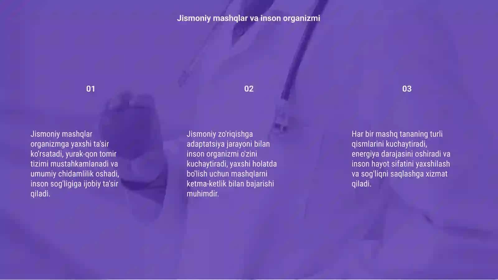 Jismoniy mashqlar va inson organizmi 3