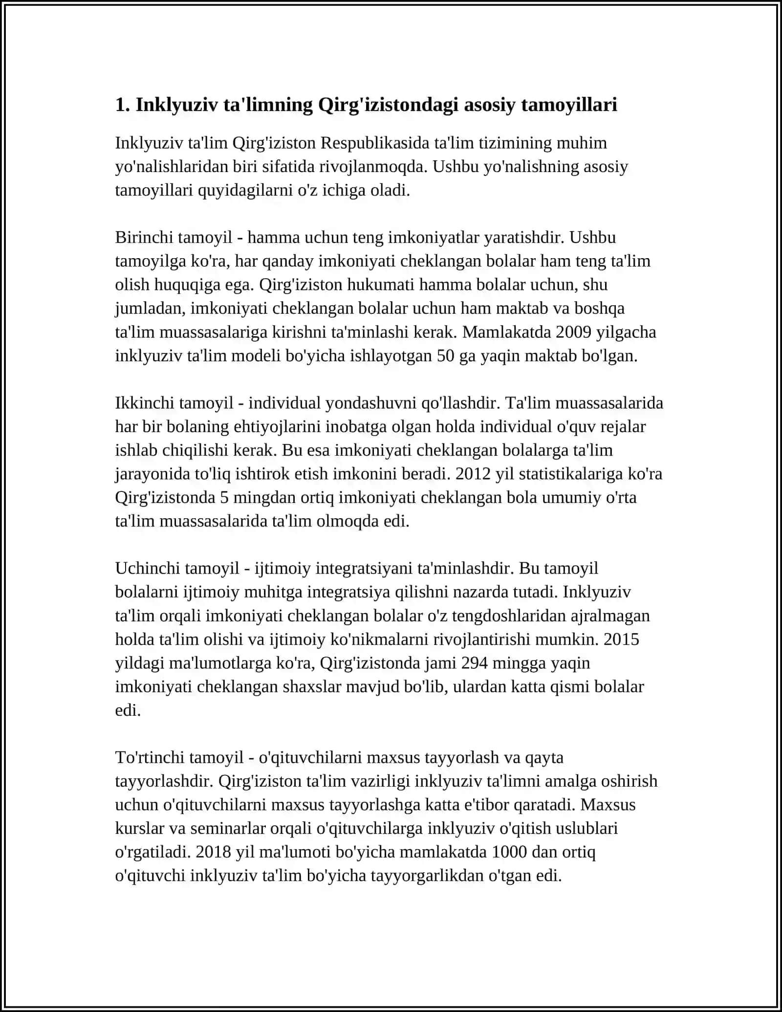 QIRG'IZTON DAVLATIDA INKLYUZIV TA'LIM 3