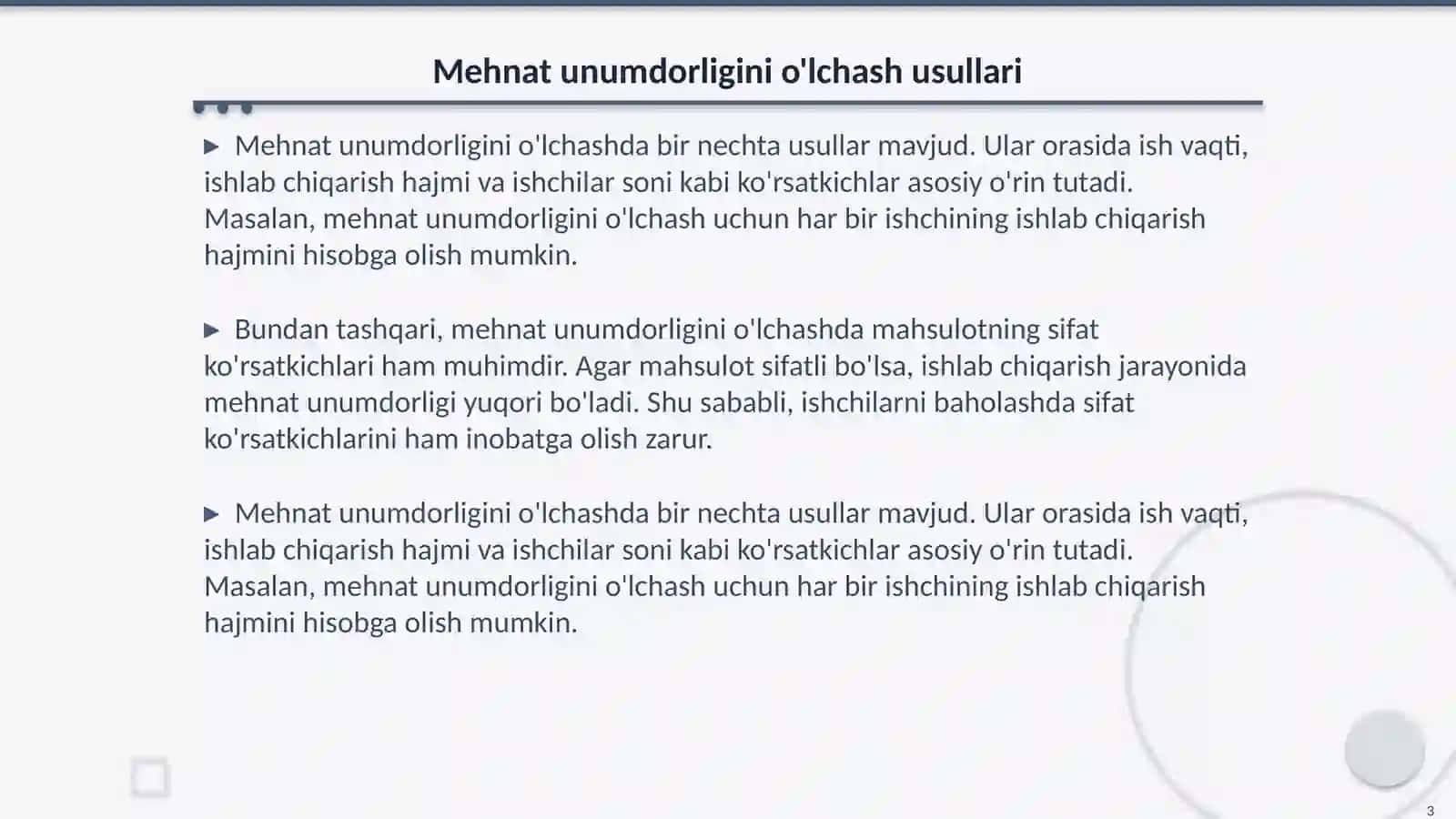 Mehnat unumdorligi 3