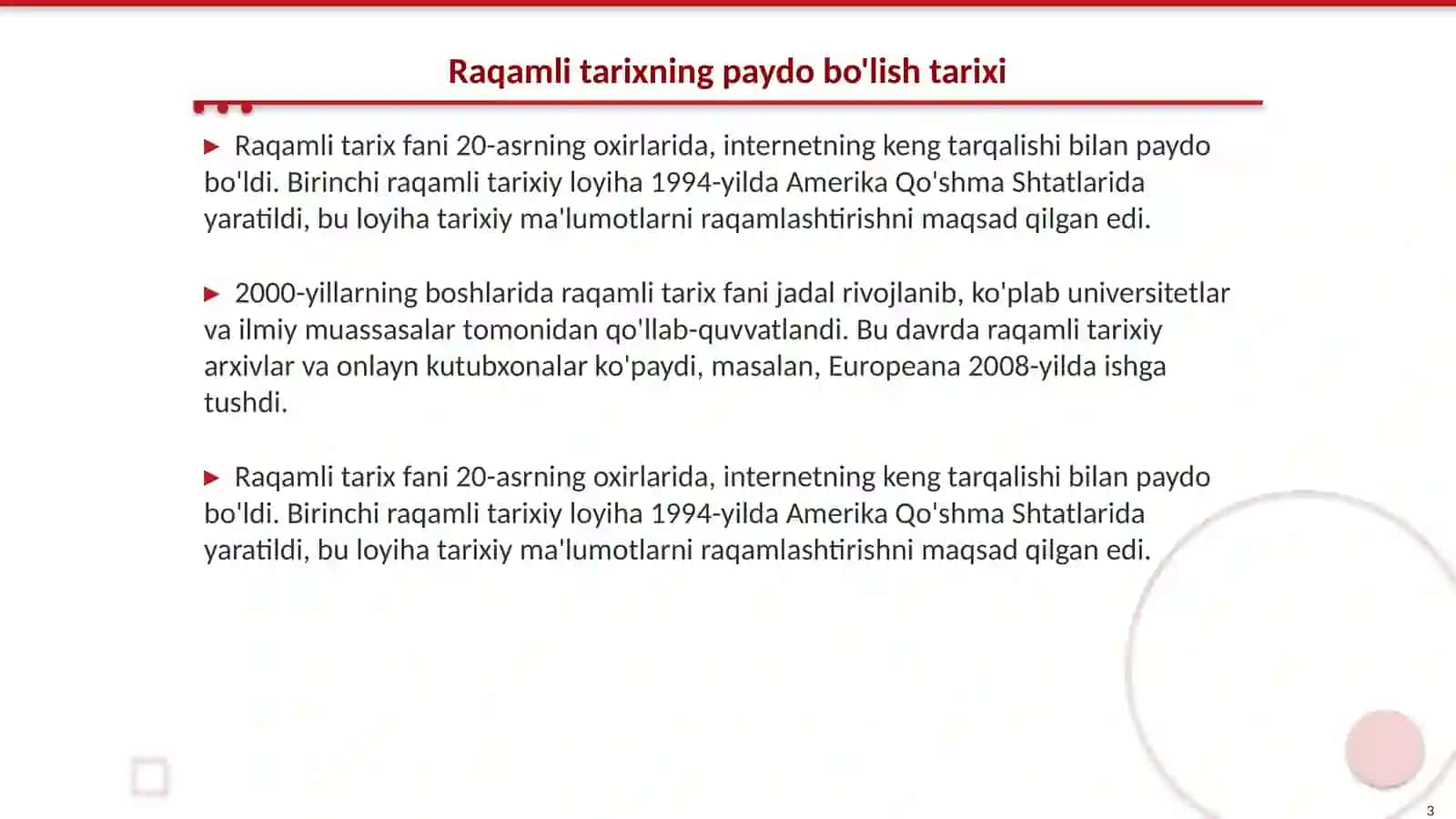 Raqamli tarix faninig shakllanishi va taraqqiyoti 3