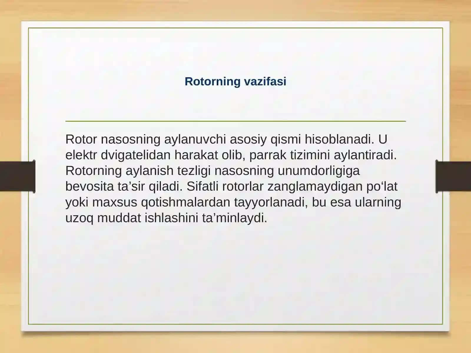 FEKAL NASOSLARNING ROTOR, PARRAK TIZIMI VA AVANKAMERA 3