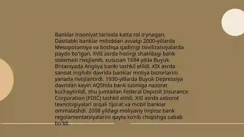 Banklar insoniyat tarixida 3