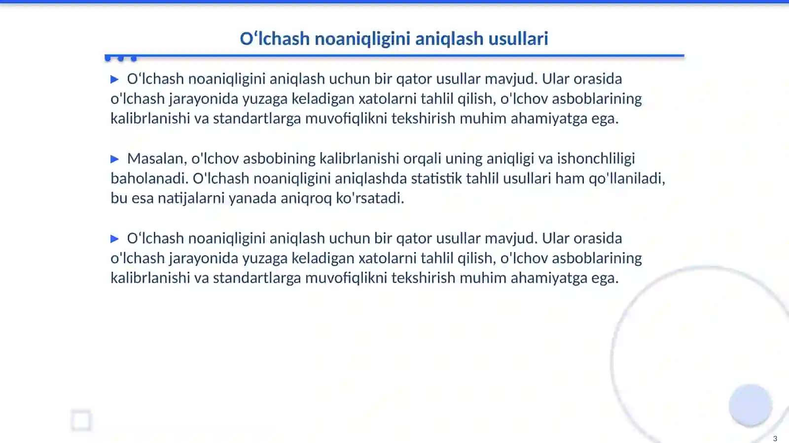 Oʻlchash noaniqligini baholash usullari 3