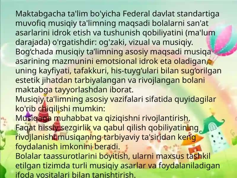 Bolalarni musiqa tinglash 3