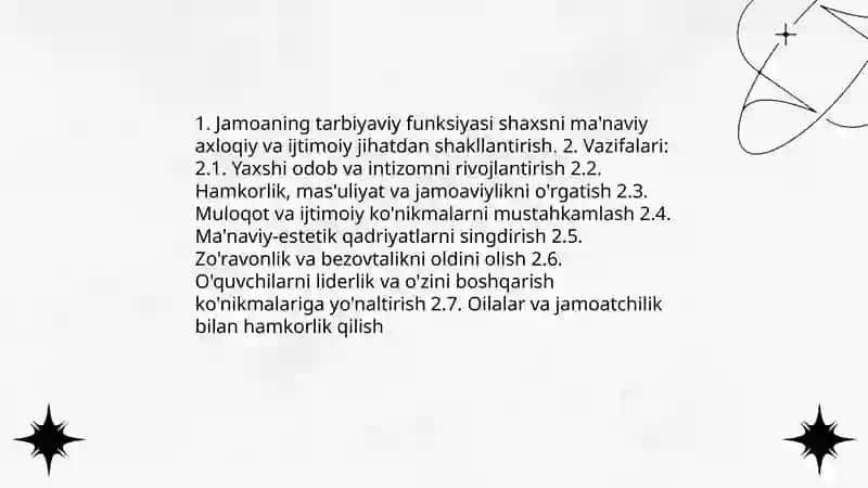 Jamoaning pedagogik vazifalari va funksiyalari 3