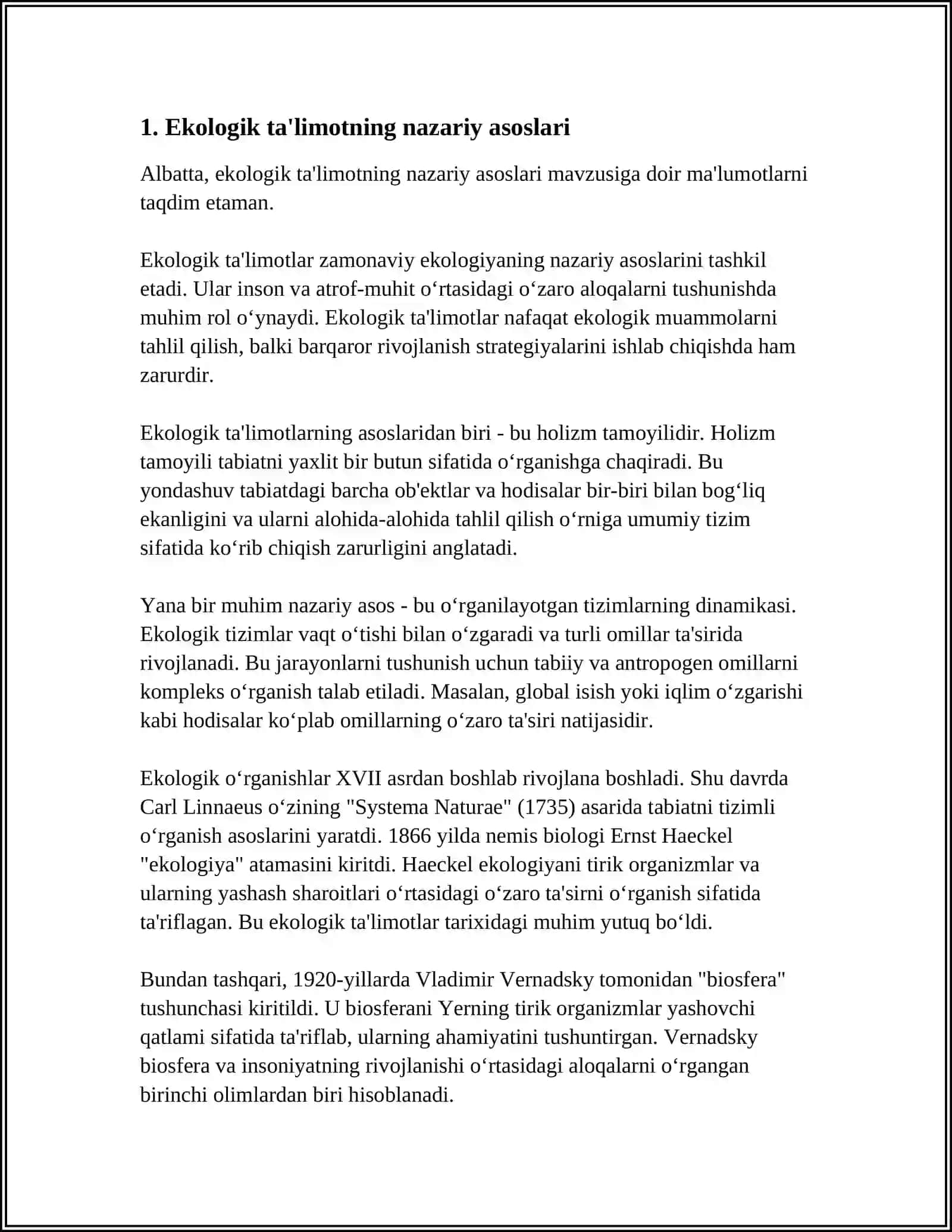 EKOLOGIK TA'LIMOT VA UNING SHAKLLANISHLARI 3