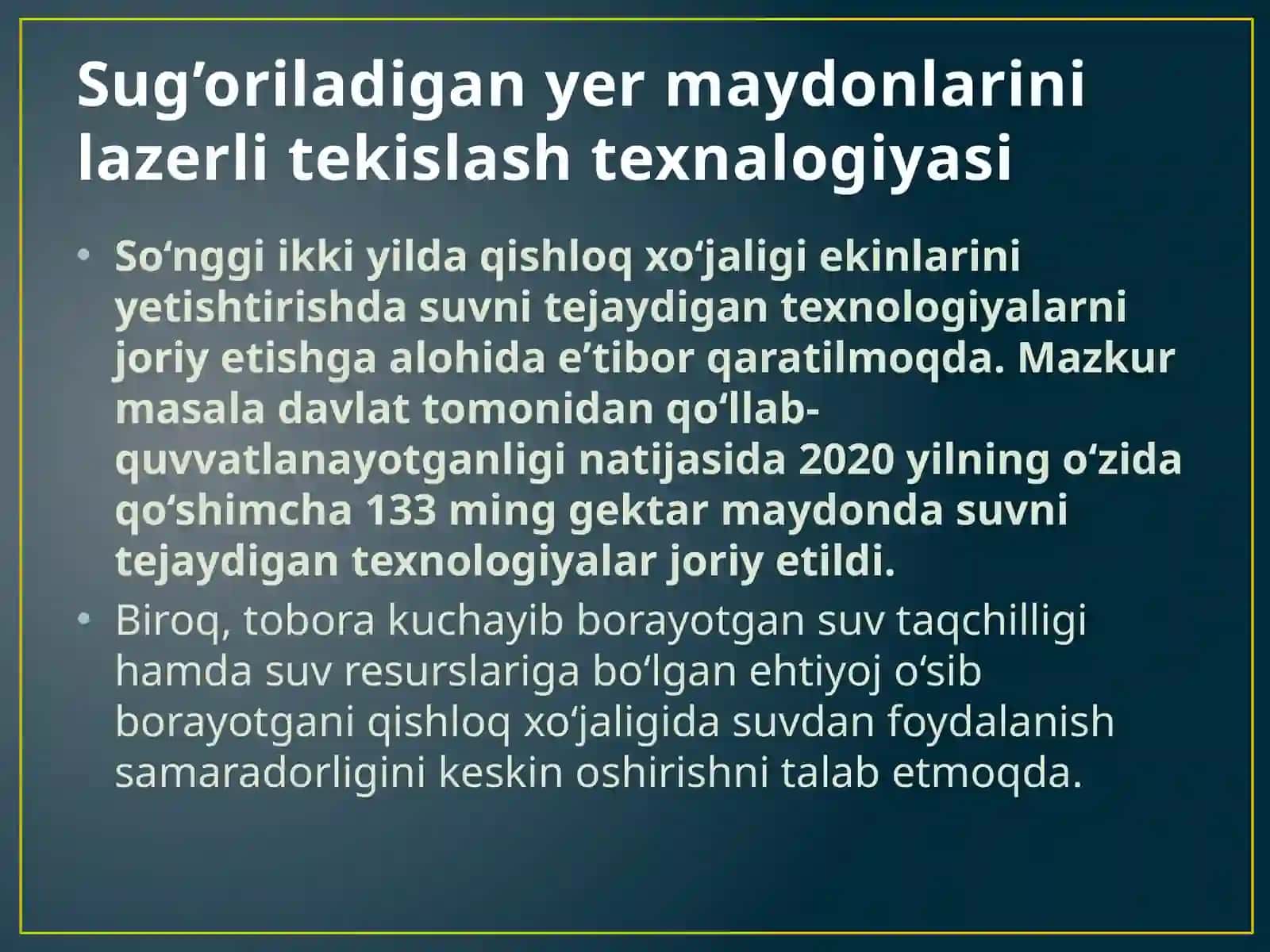 Sug’oriladigan maydonlarni tekislash 3