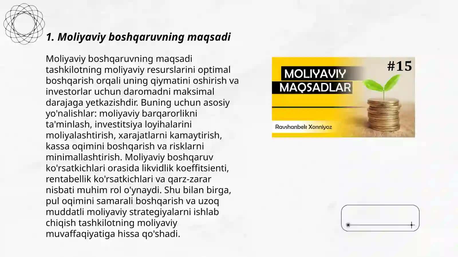 Moliyaviy menejmentning prinsiplari 3