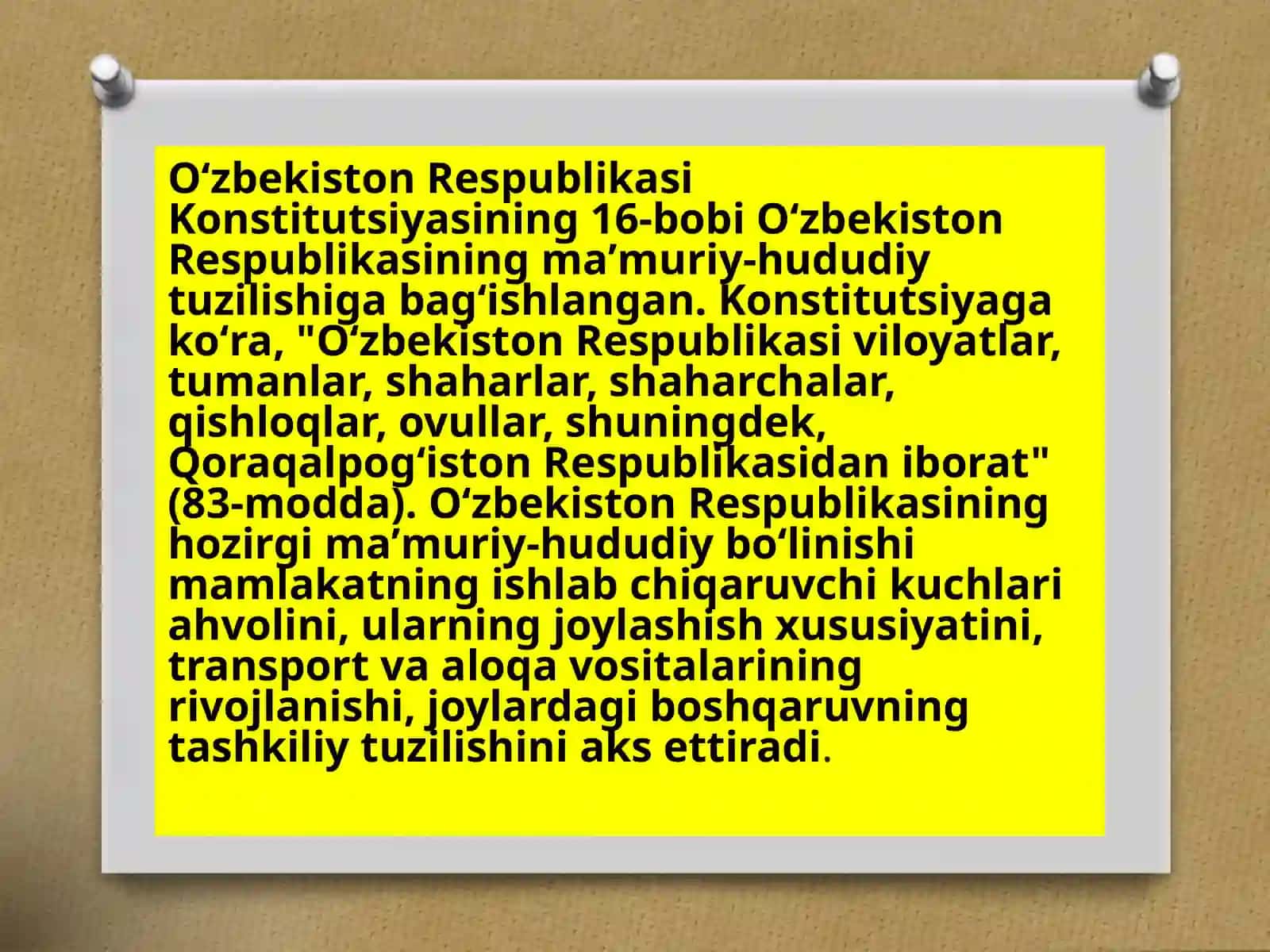 O’zbekistonning ma’muriy-hududiy tuzilishi va imkoniyatlari 3