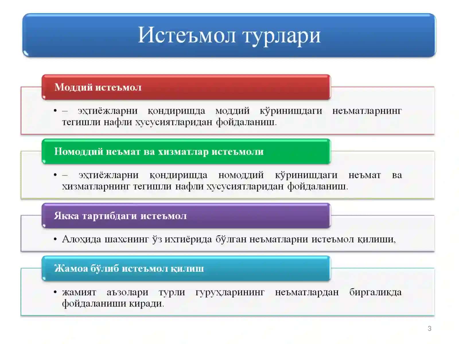 ИСТЕЪМОЛ, ЖАМҒАРМА ВА ИНВЕСТИЦИЯЛАР 3