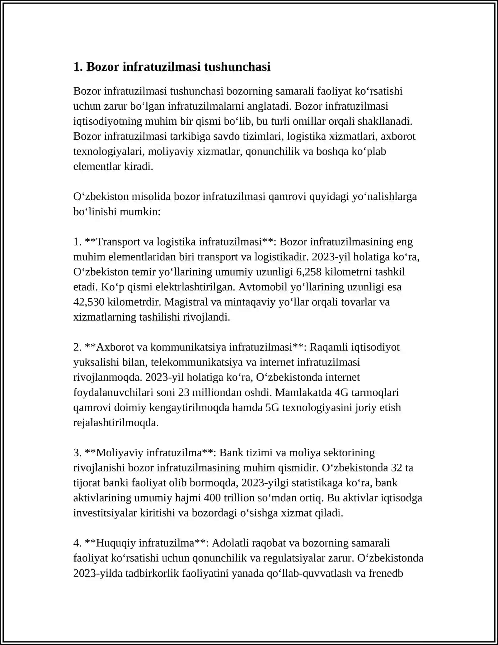 BOZOR INFRATUZILMASI VA UNING UNSURLARI 3