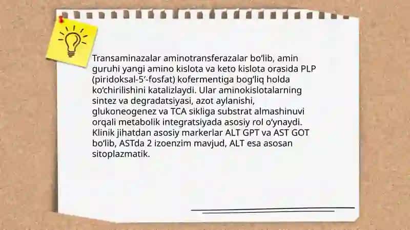 Transaminazalar, Katepsinlar va Giperammonimiya 3