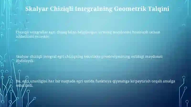 Chiziqli integrallar va maydon 3