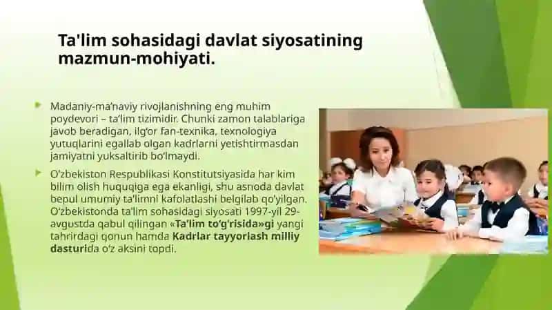 Kadrlar tayyorlash va ta’lim sohasini isloh qilish 3