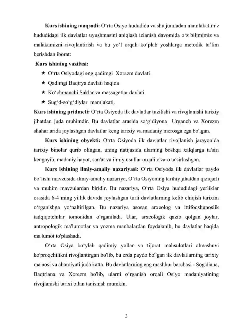 O’rta Osiyoda ilk davlatlar paydo bo’lishi. 3