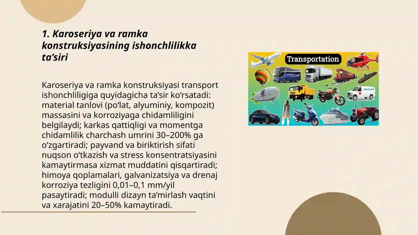 Karoseriya va ramka konstruksiyasining ishonchlilikka ta’siri 3
