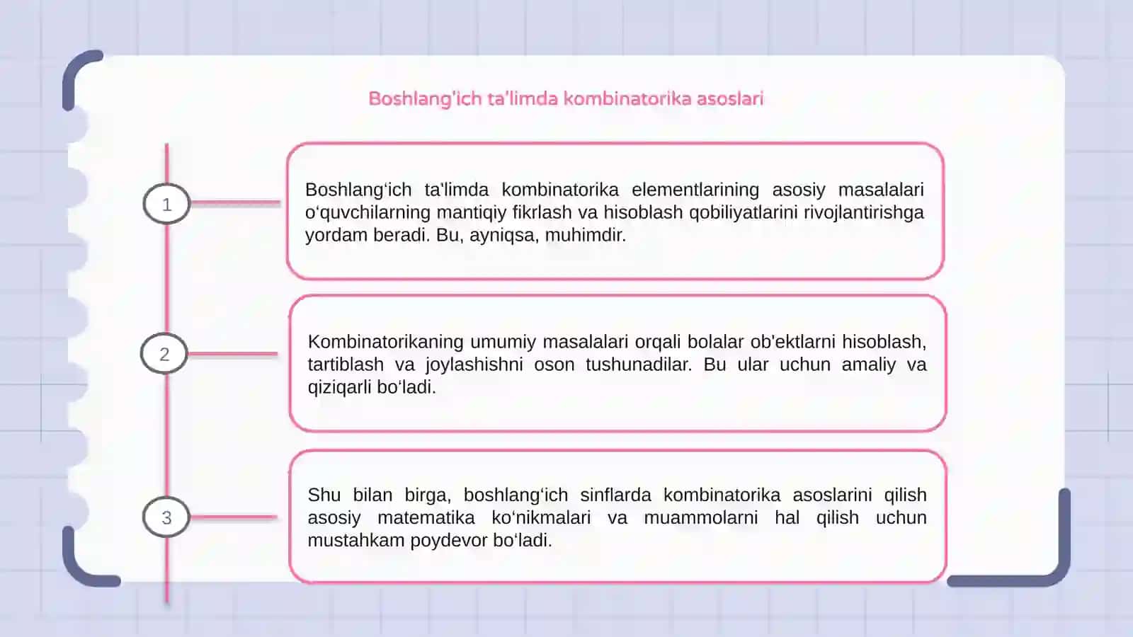 Boshlanģich ta'limda kombinatorika elementlarining umumiy masalalari 3