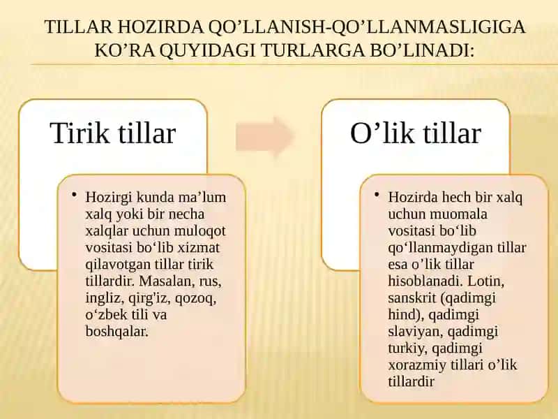 Dunyotillar va va ularning tasnifi 3