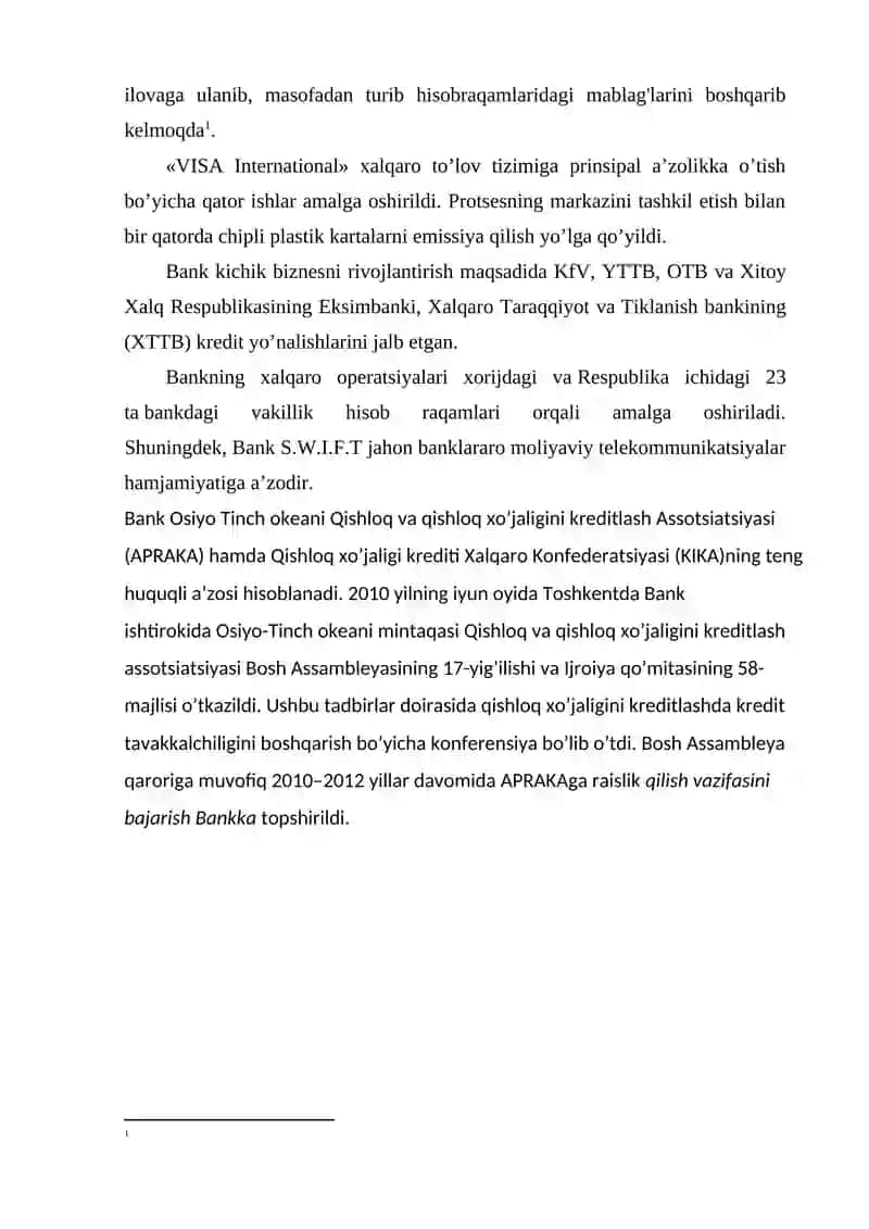 Bank amaliyot hisoboti 3