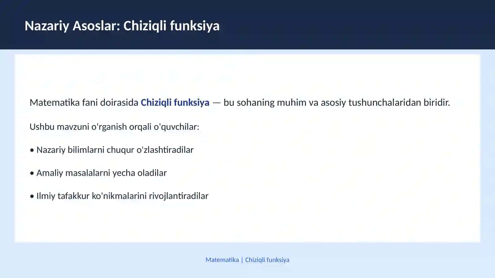 MATEMATIKA Funksiya tushunchasi 3