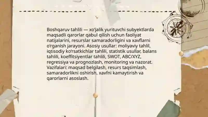 Boshqaruv tahlili 3