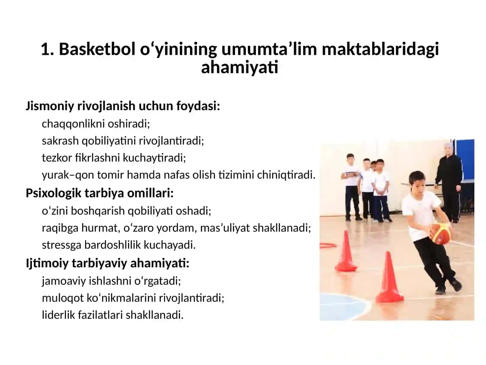 Umumtalim maktablari jismoniy tarbiya darslari: basketbol o'yini 3