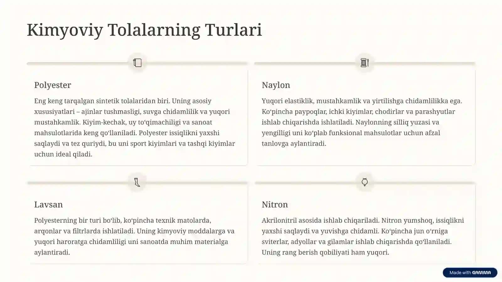 Kimyoviy Tolali Gazlamalar va Ularning Xususiyatlari 3