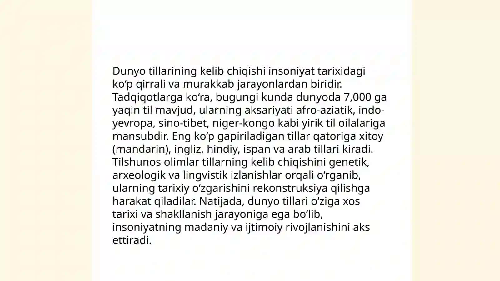Dunyo tillari va ularning tasnifi 3