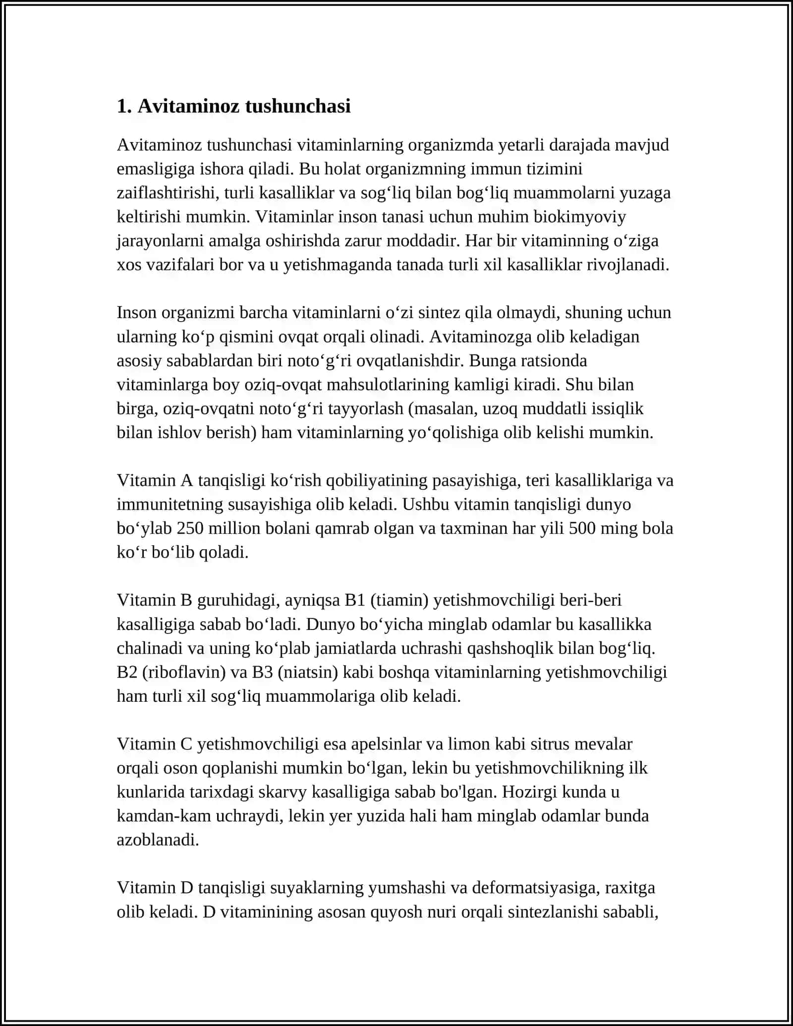 AVITAMINOZ VA GIPAVITAMOZ 3