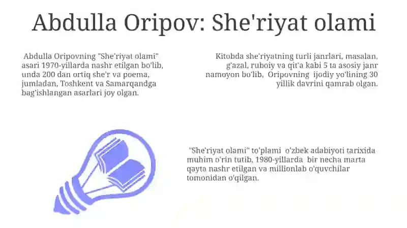 Abdulla Oripov: She'riyat olami 3