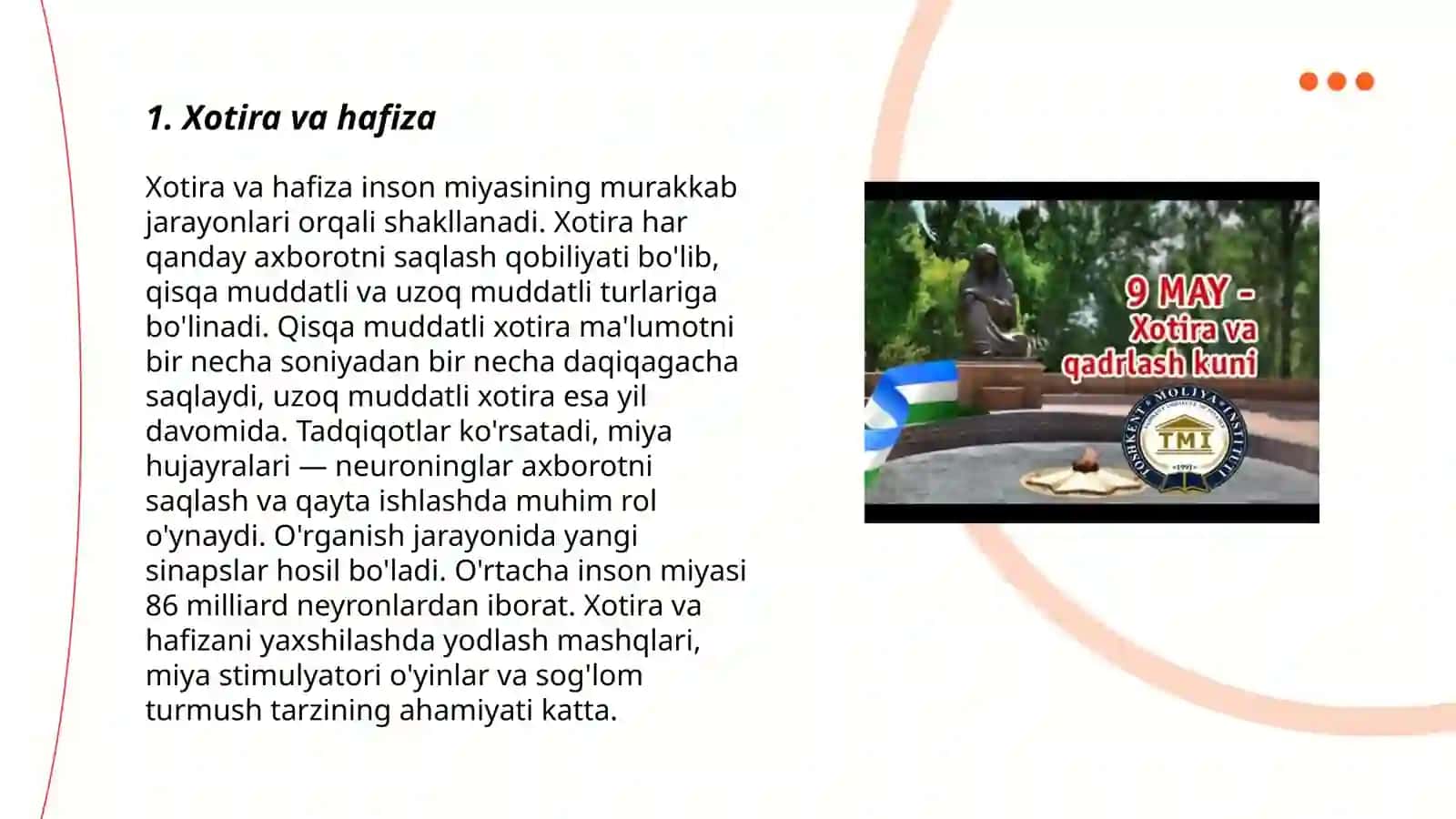 Xotira va hafiza 3