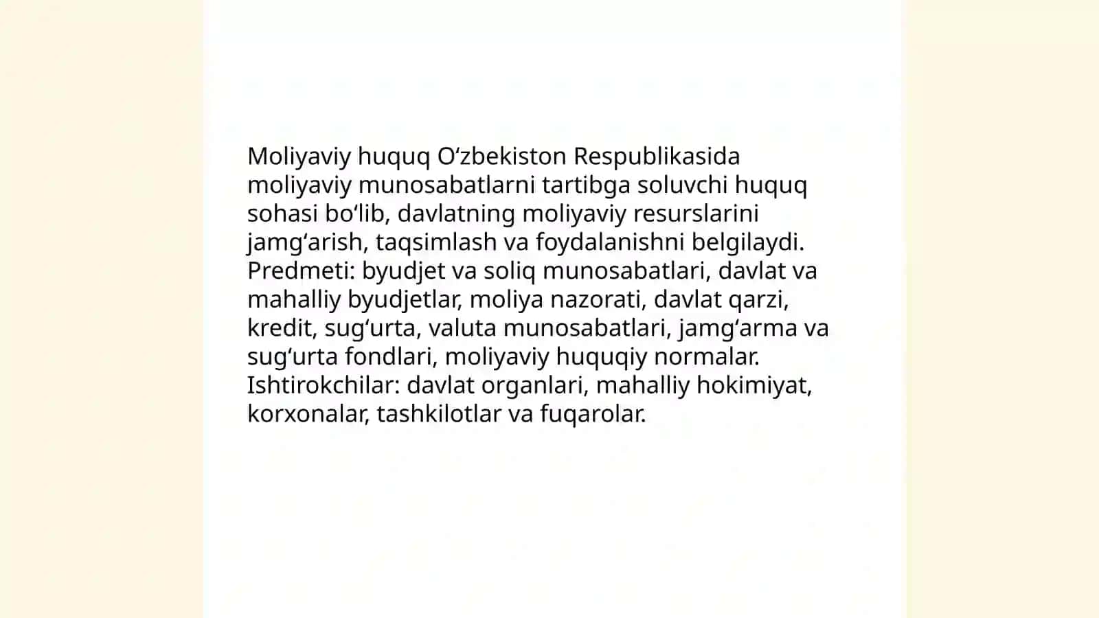 Oʻzbekiston Respublikasida moliya huquqi 3