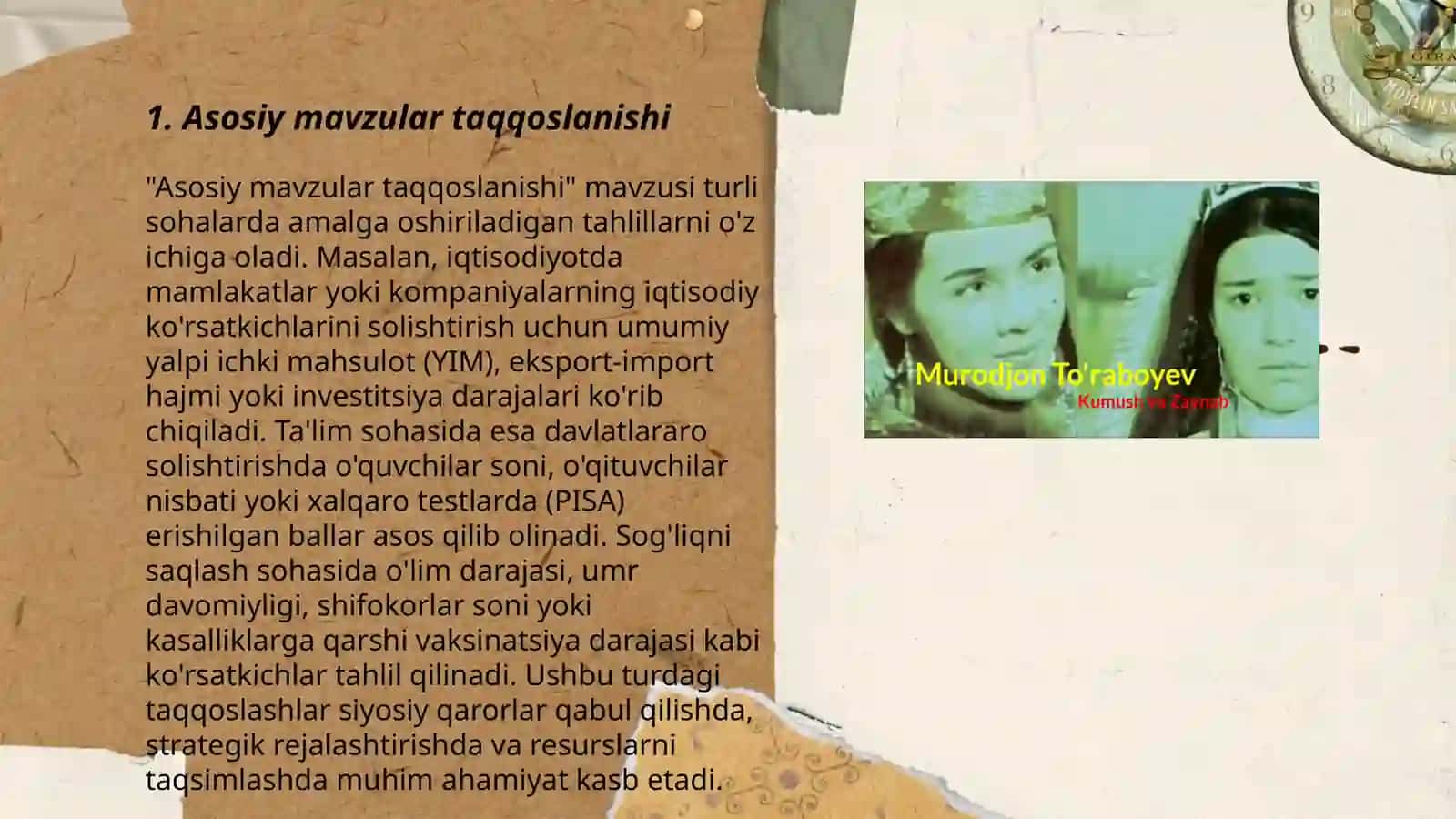 Asosiy mavzular taqqoslanishi 3