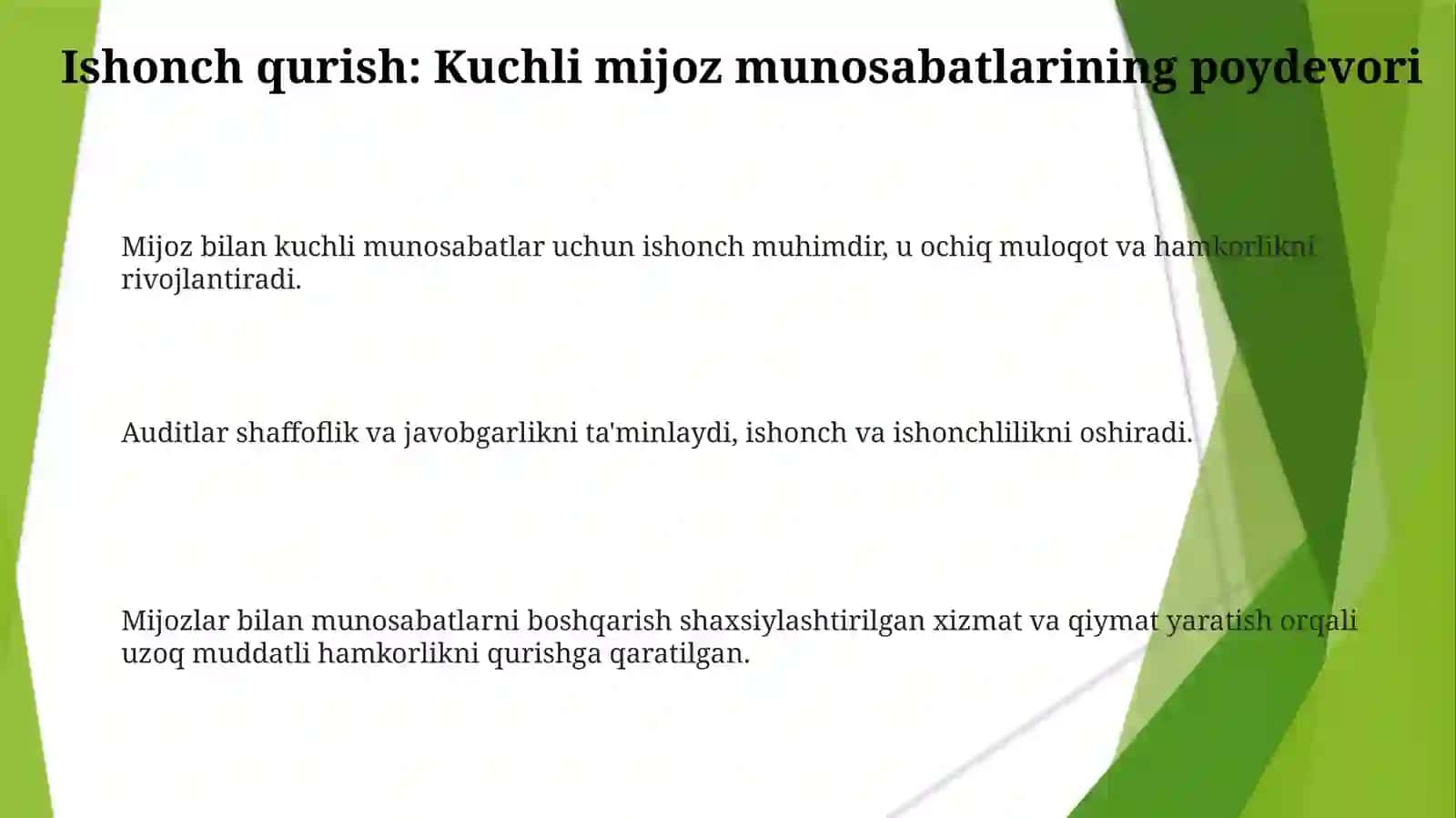 Auditorlikvamijozlarningoʻzaromunosabatlariniboshqarish 3
