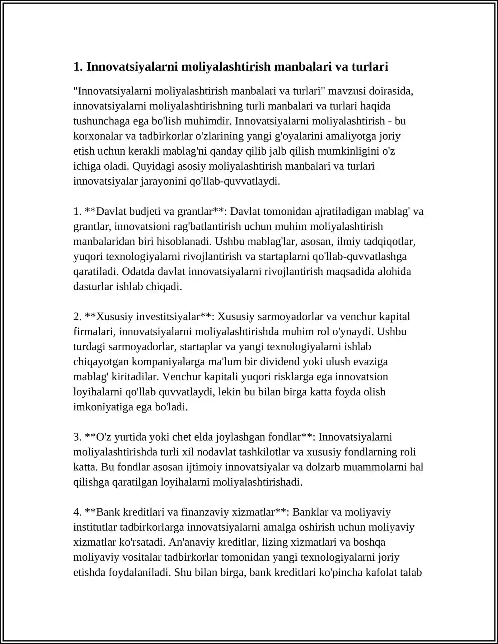 INNOVATSIYALARNI MOLIYALASHTIRISH 3
