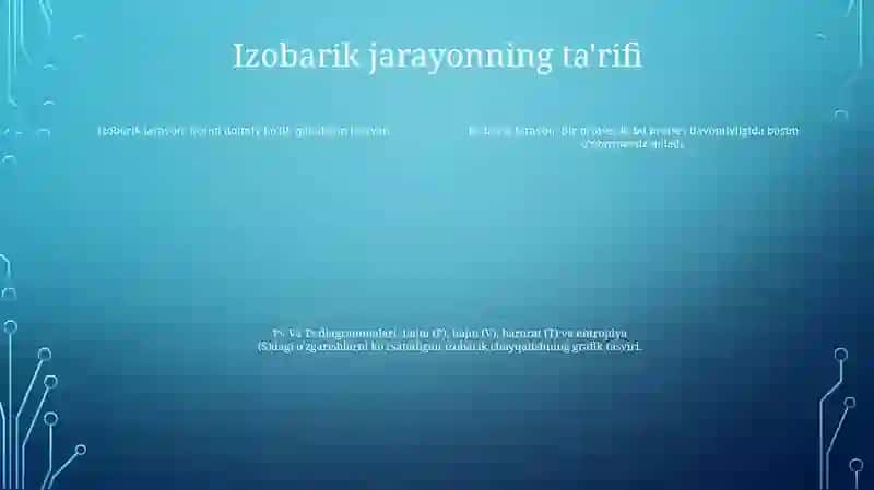 Izobarik Jarayon. Pv Va Ts Diagrammalari 3
