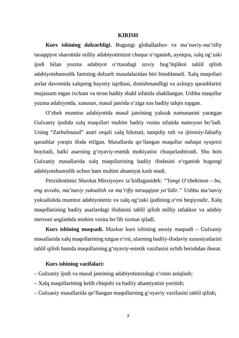 Gulxaniy masallarida xalq maqollarining badiiy ifodasi 3