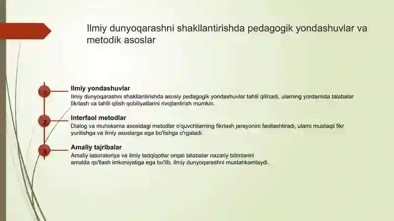 Ilmiy dunyoqarashni shakllantirish va o'quvchilarni aqliy tarbiyalash 3
