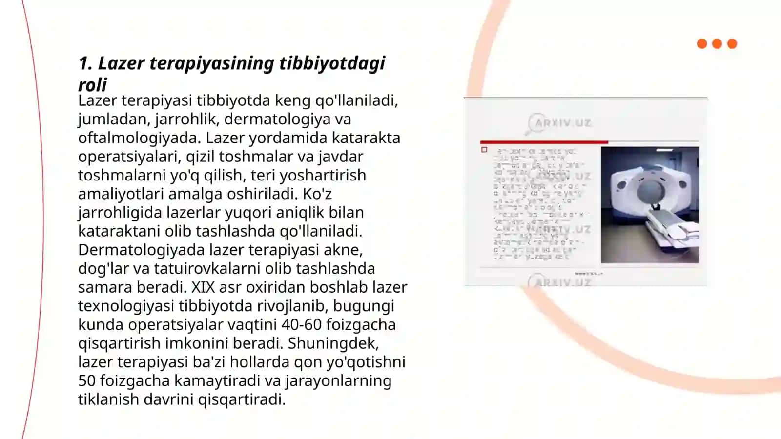 Lazerning tibbiyotda qoʻllanishi 3