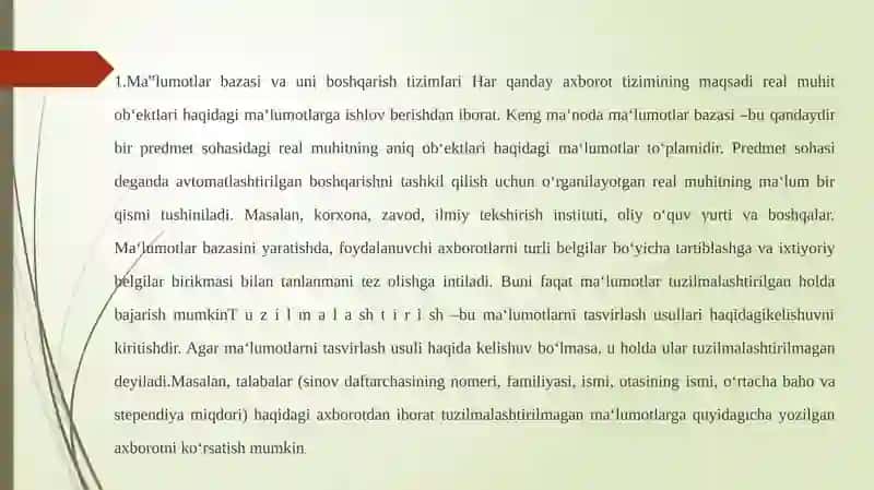 Ma‘lumotlarbazasini tashkil etish va boshqarish 3