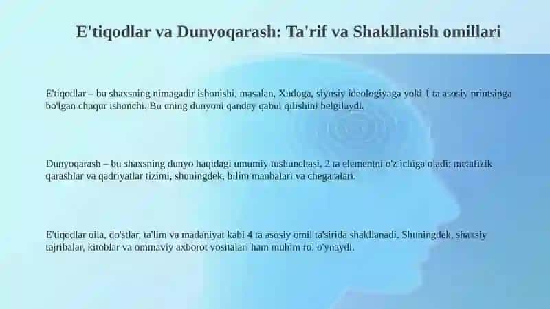 E'tiqodlar va Dunyoqarash 3