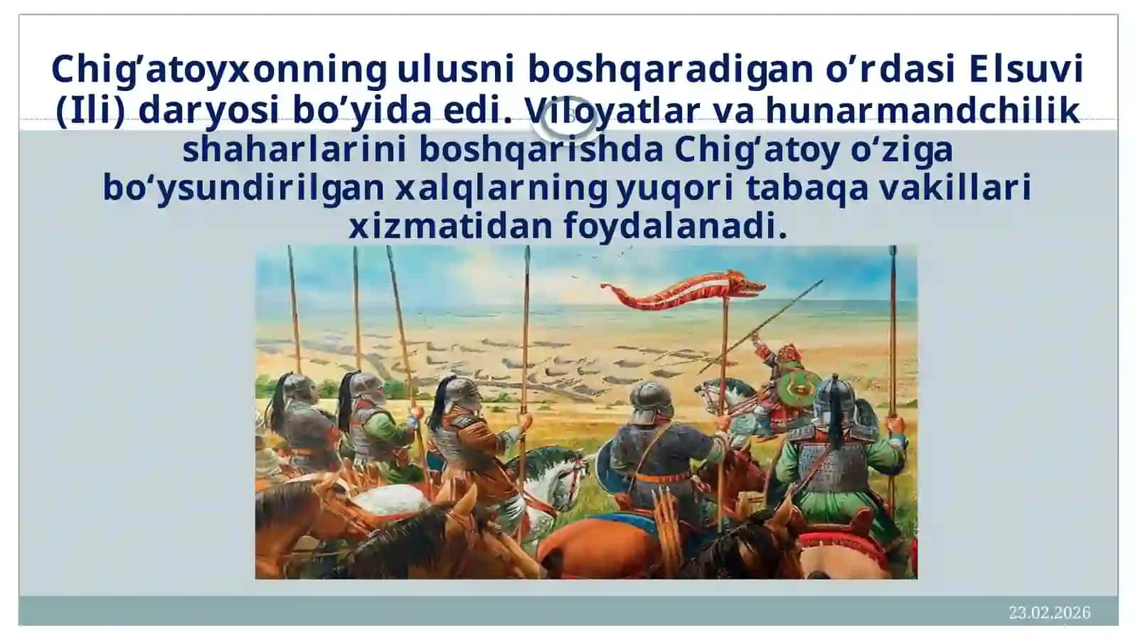 CHIG’ATOY ULUSI DAVRIDA YER EGALIGI VA QISHLOQ XO’JALIGI 3