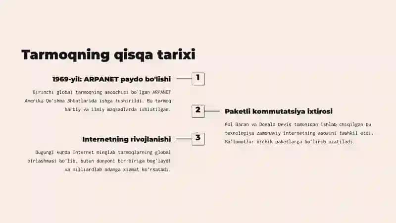 L1  Kompyuter tarmoqlari va tarmoq qurilmalari bilan tanishish. 3