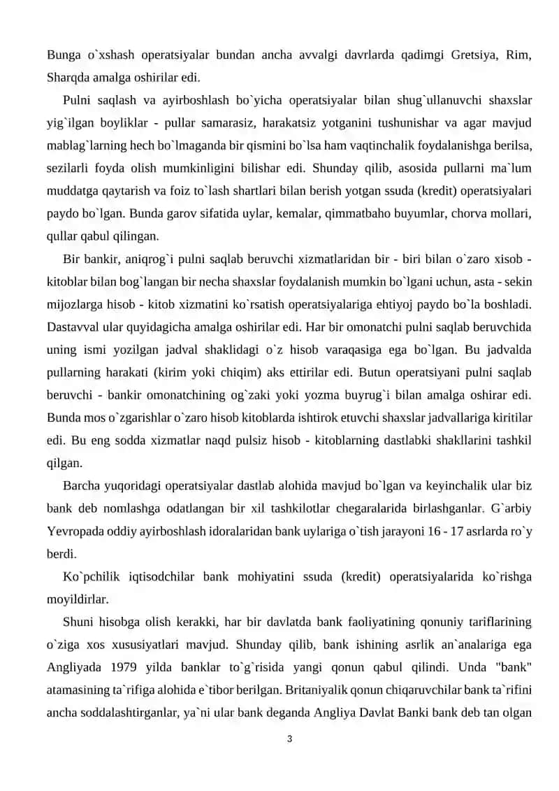 Banklarning kelib chiqishi va bank tizimi 3