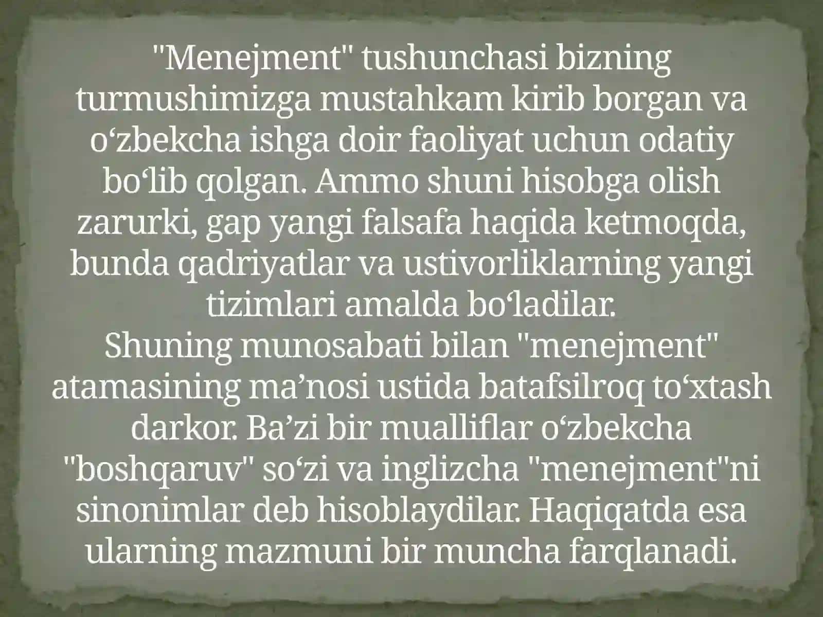 Menejment nazariyasi asoslari 3