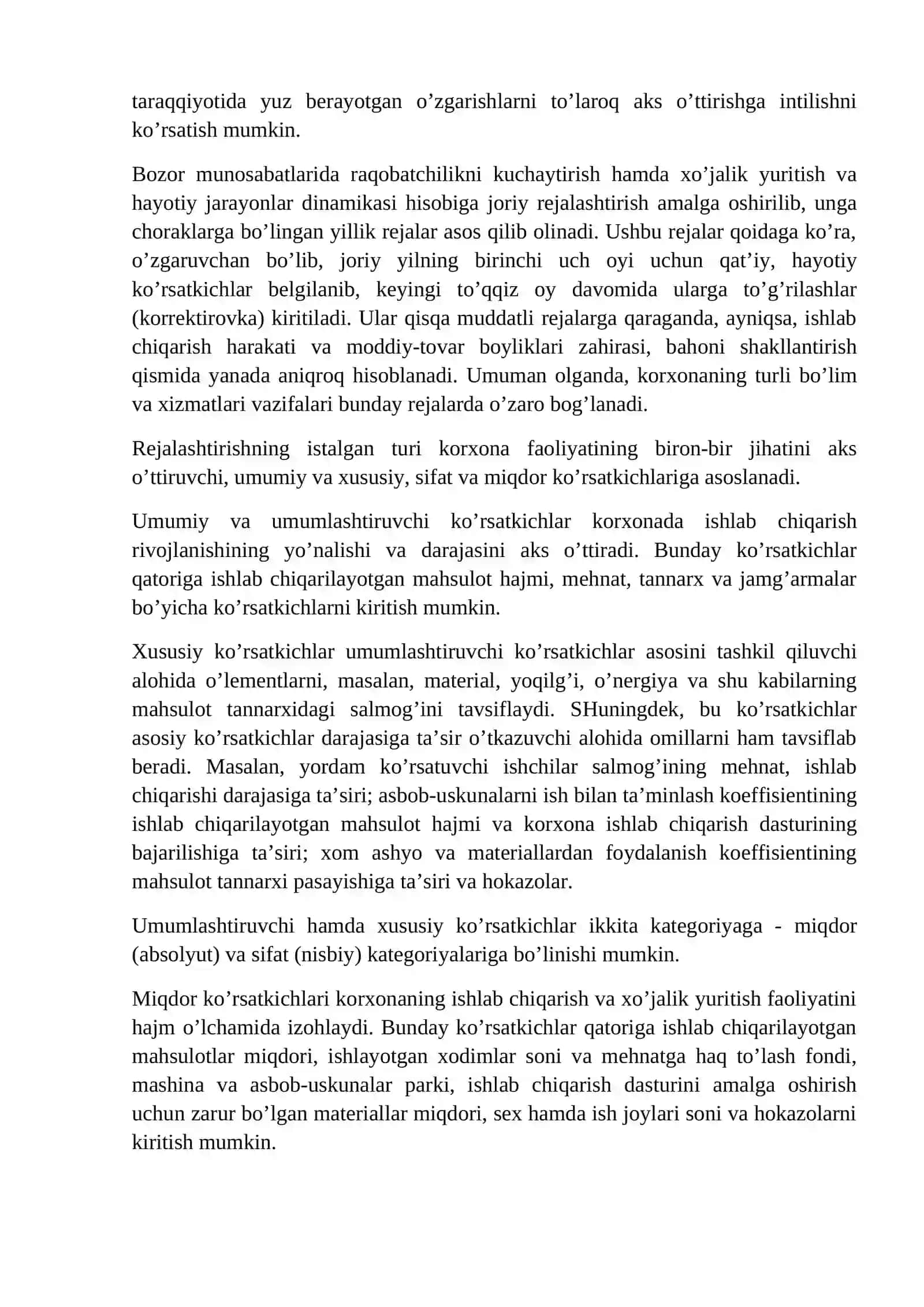 8- mavzu. Sanoat korxonalarida rejalashtirish 3