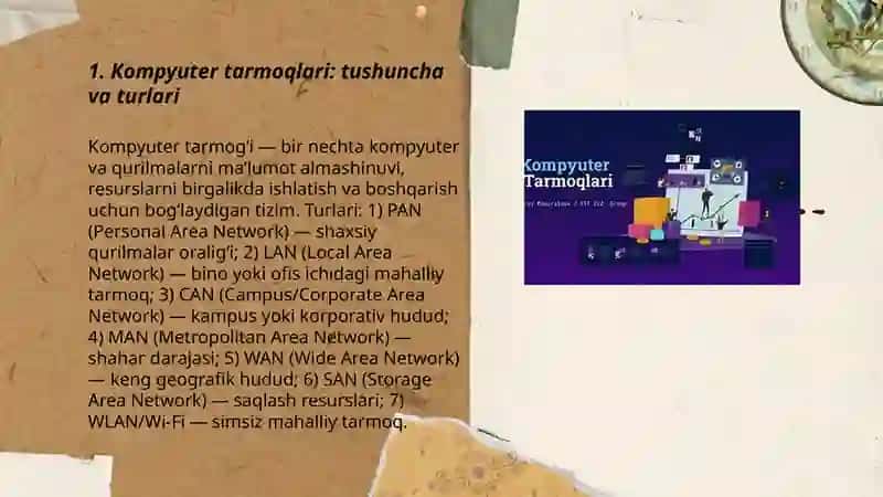 Kompyuter tarmoqlari va ulardan foydalanish asoslari 3